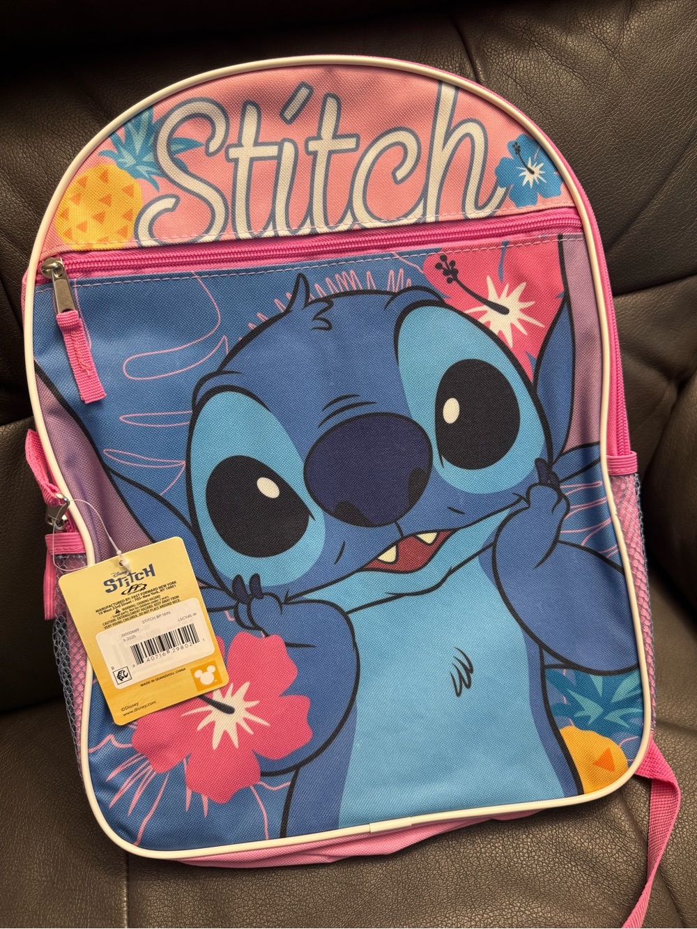 Disney Lilo & Stitch Kids Pink and Blue Backpack NEW with tags 16”